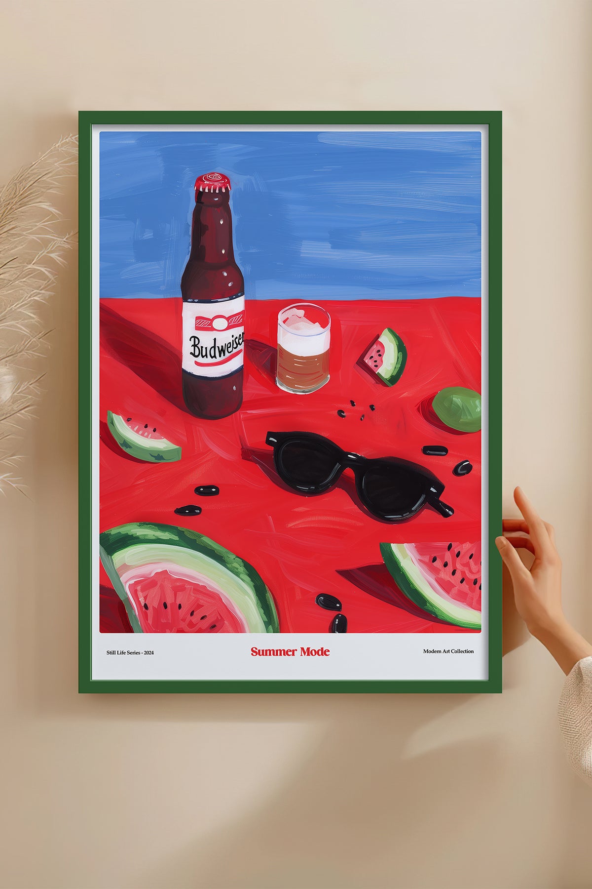 HOMEPACK Ahşap Çerçeveli Tablo Çerçeveli Poster Sanatsal Modern Duvar Dekoru TK-1412
