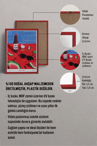 HOMEPACK Ahşap Çerçeveli Tablo Çerçeveli Poster Sanatsal Modern Duvar Dekoru TK-1412