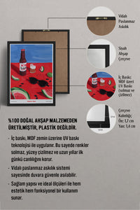HOMEPACK Ahşap Çerçeveli Tablo Çerçeveli Poster Sanatsal Modern Duvar Dekoru TK-1412