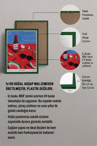 HOMEPACK Ahşap Çerçeveli Tablo Çerçeveli Poster Sanatsal Modern Duvar Dekoru TK-1412