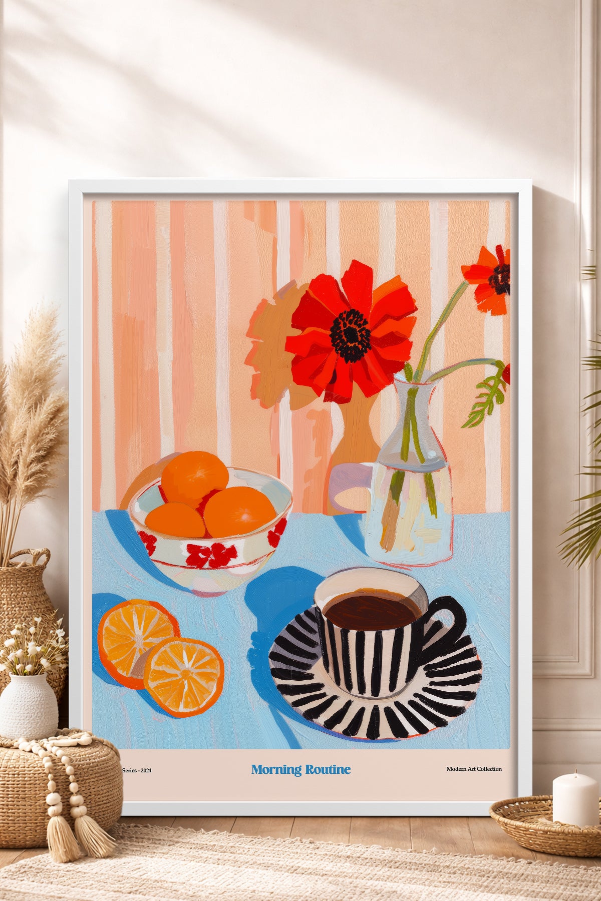 HOMEPACK Ahşap Çerçeveli Tablo Çerçeveli Poster Sanatsal Modern Duvar Dekoru TK-1413