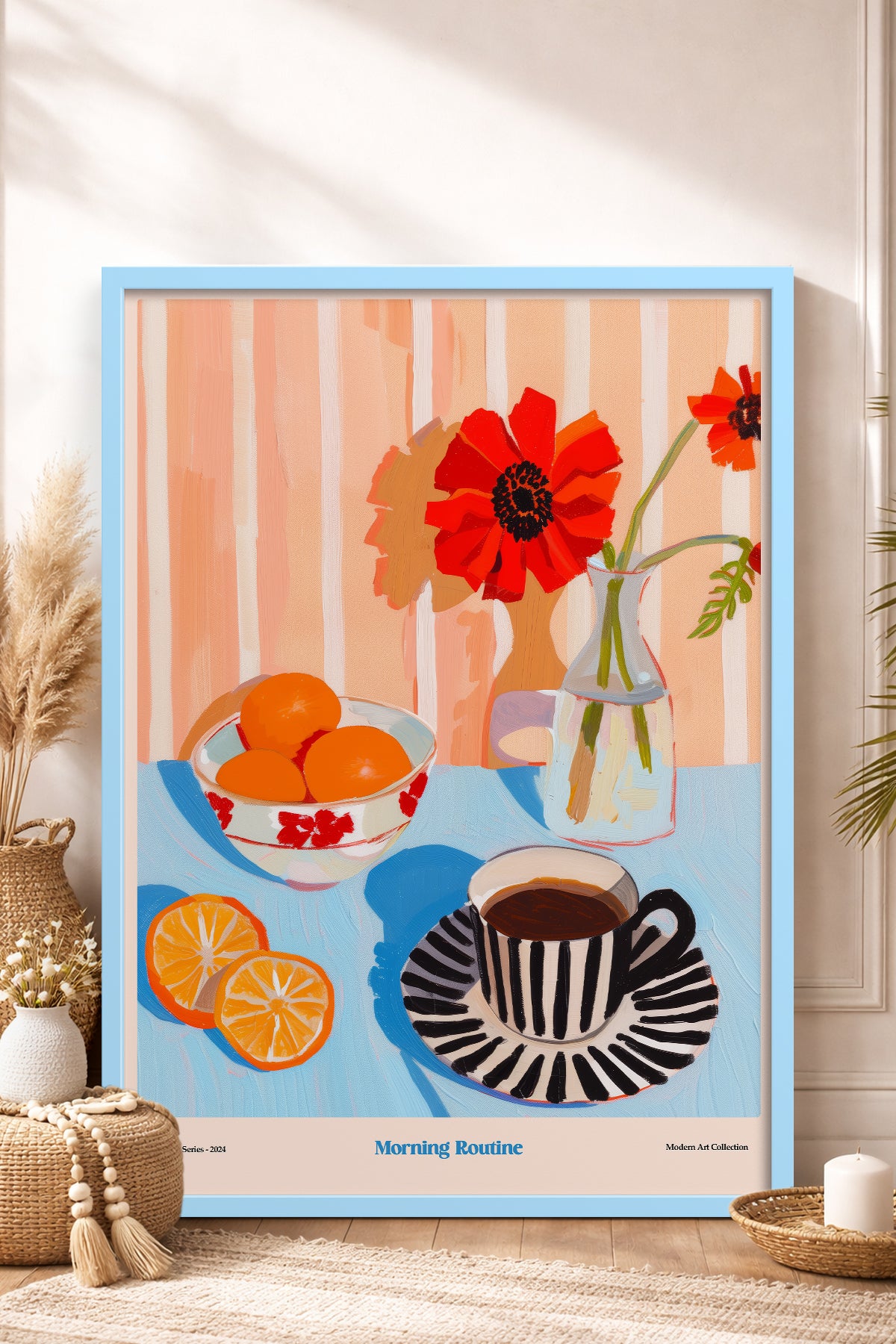 HOMEPACK Ahşap Çerçeveli Tablo Çerçeveli Poster Sanatsal Modern Duvar Dekoru TK-1413