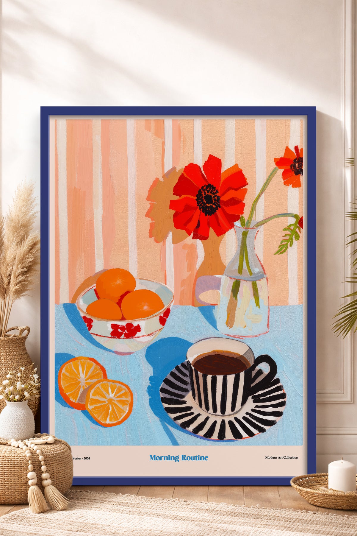 HOMEPACK Ahşap Çerçeveli Tablo Çerçeveli Poster Sanatsal Modern Duvar Dekoru TK-1413