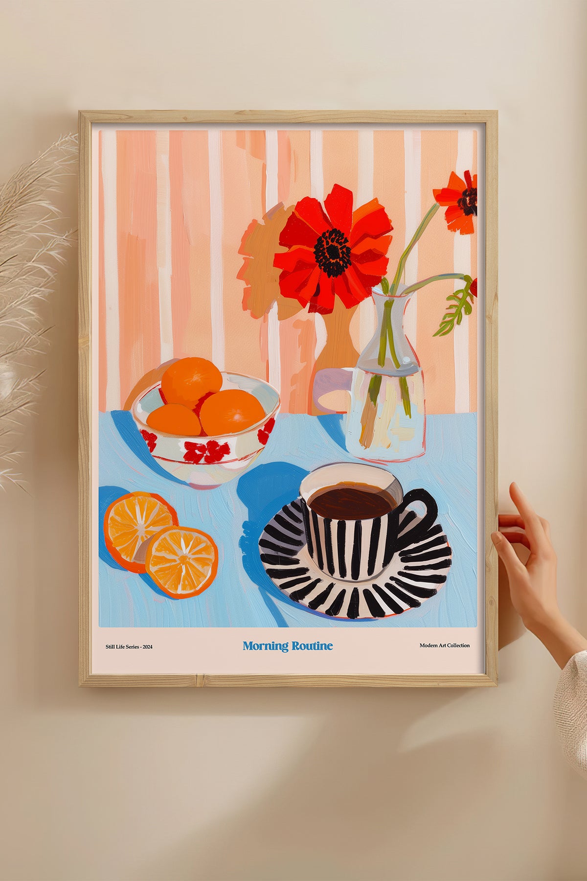 HOMEPACK Ahşap Çerçeveli Tablo Çerçeveli Poster Sanatsal Modern Duvar Dekoru TK-1413