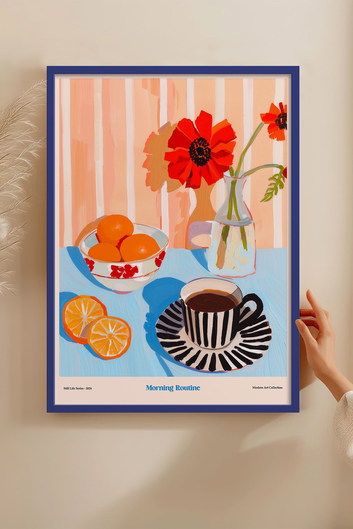 HOMEPACK Ahşap Çerçeveli Tablo Çerçeveli Poster Sanatsal Modern Duvar Dekoru TK-1413