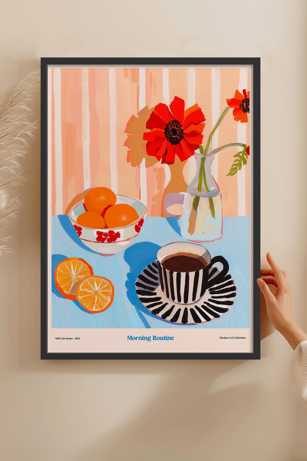 HOMEPACK Ahşap Çerçeveli Tablo Çerçeveli Poster Sanatsal Modern Duvar Dekoru TK-1413