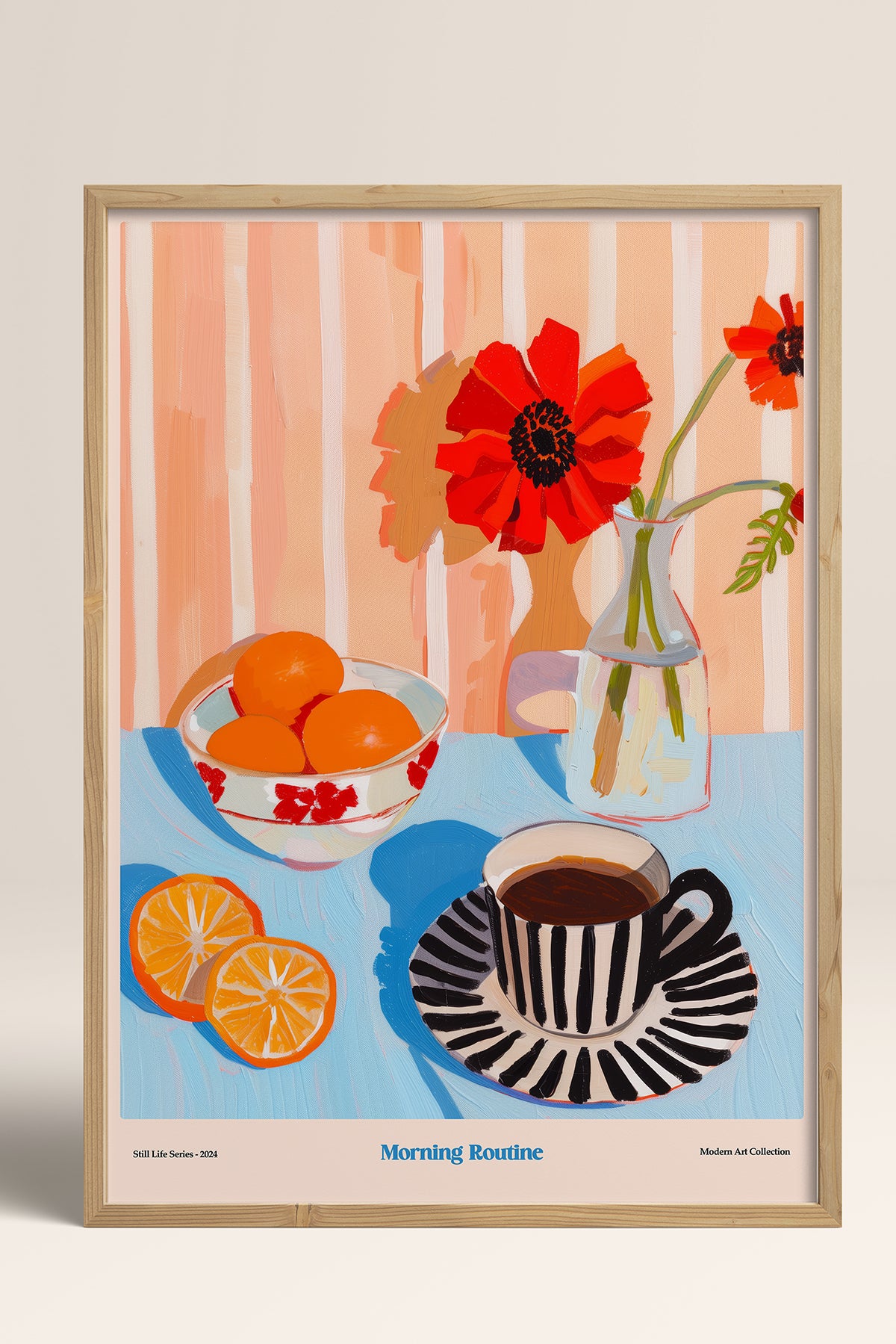 HOMEPACK Ahşap Çerçeveli Tablo Çerçeveli Poster Sanatsal Modern Duvar Dekoru TK-1413