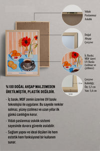 HOMEPACK Ahşap Çerçeveli Tablo Çerçeveli Poster Sanatsal Modern Duvar Dekoru TK-1413