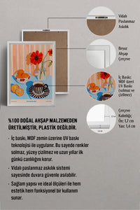 HOMEPACK Ahşap Çerçeveli Tablo Çerçeveli Poster Sanatsal Modern Duvar Dekoru TK-1413