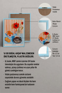 HOMEPACK Ahşap Çerçeveli Tablo Çerçeveli Poster Sanatsal Modern Duvar Dekoru TK-1413
