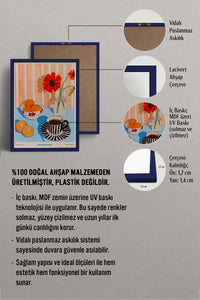 HOMEPACK Ahşap Çerçeveli Tablo Çerçeveli Poster Sanatsal Modern Duvar Dekoru TK-1413