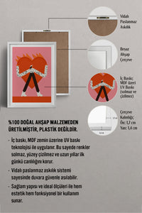 HOMEPACK Ahşap Çerçeveli Tablo Çerçeveli Poster Sanatsal Modern Duvar Dekoru TK-1417
