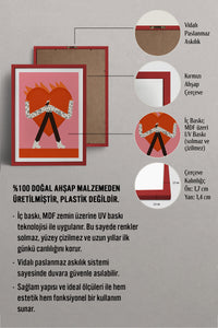 HOMEPACK Ahşap Çerçeveli Tablo Çerçeveli Poster Sanatsal Modern Duvar Dekoru TK-1417