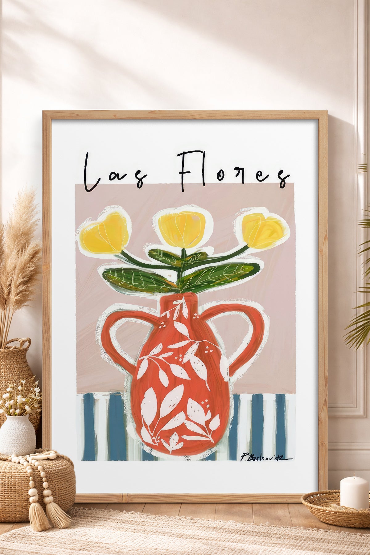 HOMEPACK Ahşap Çerçeveli Tablo Çerçeveli Poster Sanatsal Modern Duvar Dekoru TK-1418