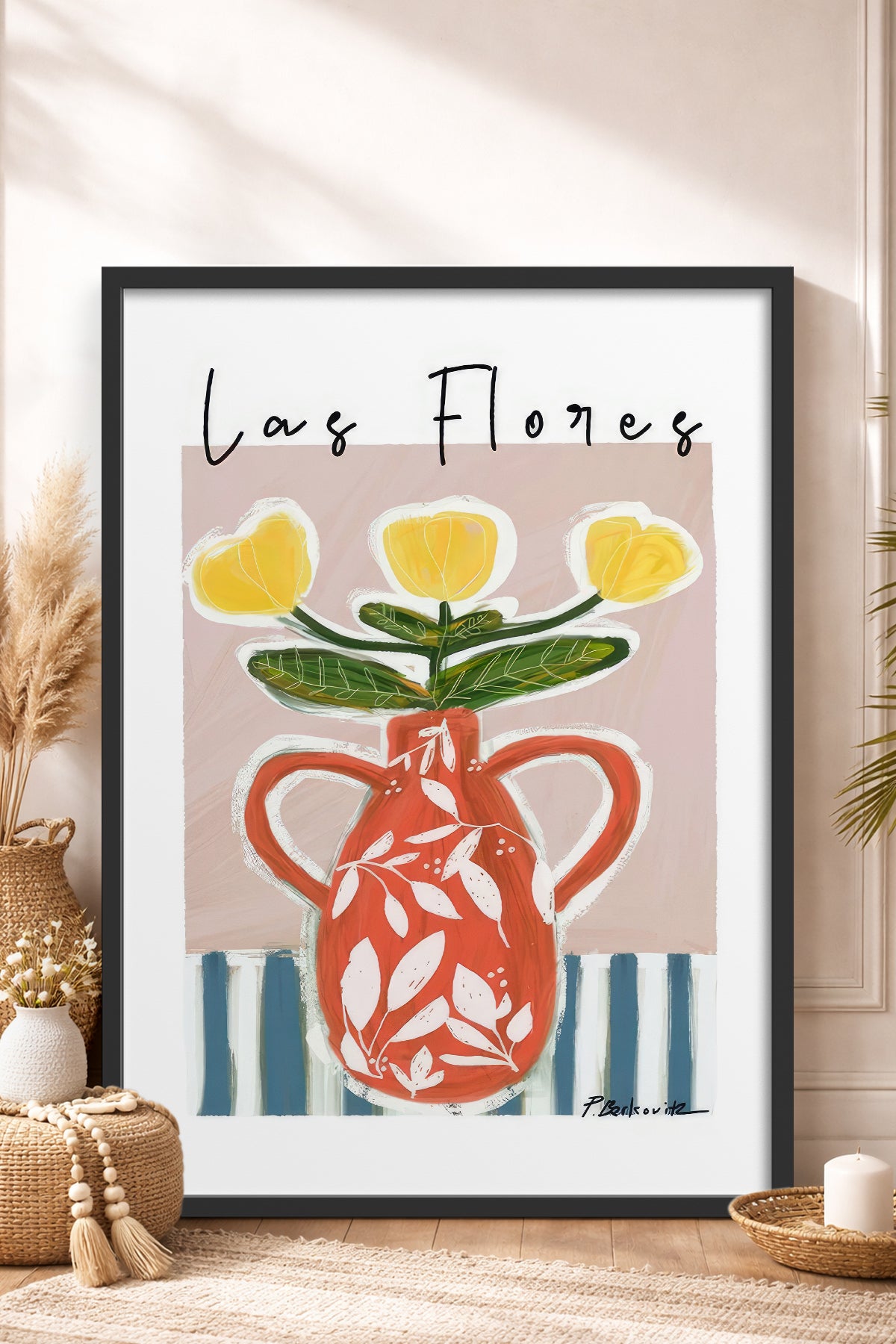 HOMEPACK Ahşap Çerçeveli Tablo Çerçeveli Poster Sanatsal Modern Duvar Dekoru TK-1418
