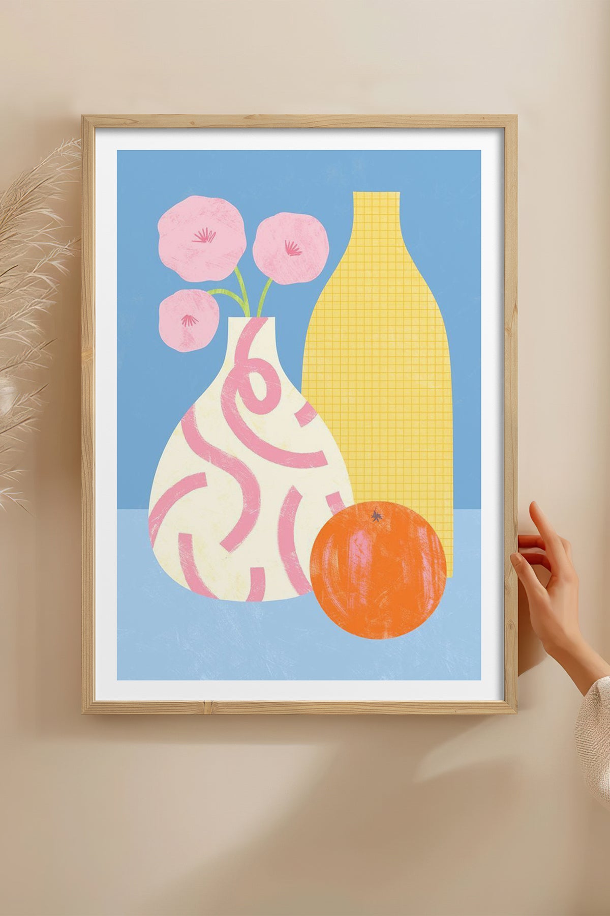 HOMEPACK Ahşap Çerçeveli Tablo Çerçeveli Poster Sanatsal Modern Duvar Dekoru TK-1419