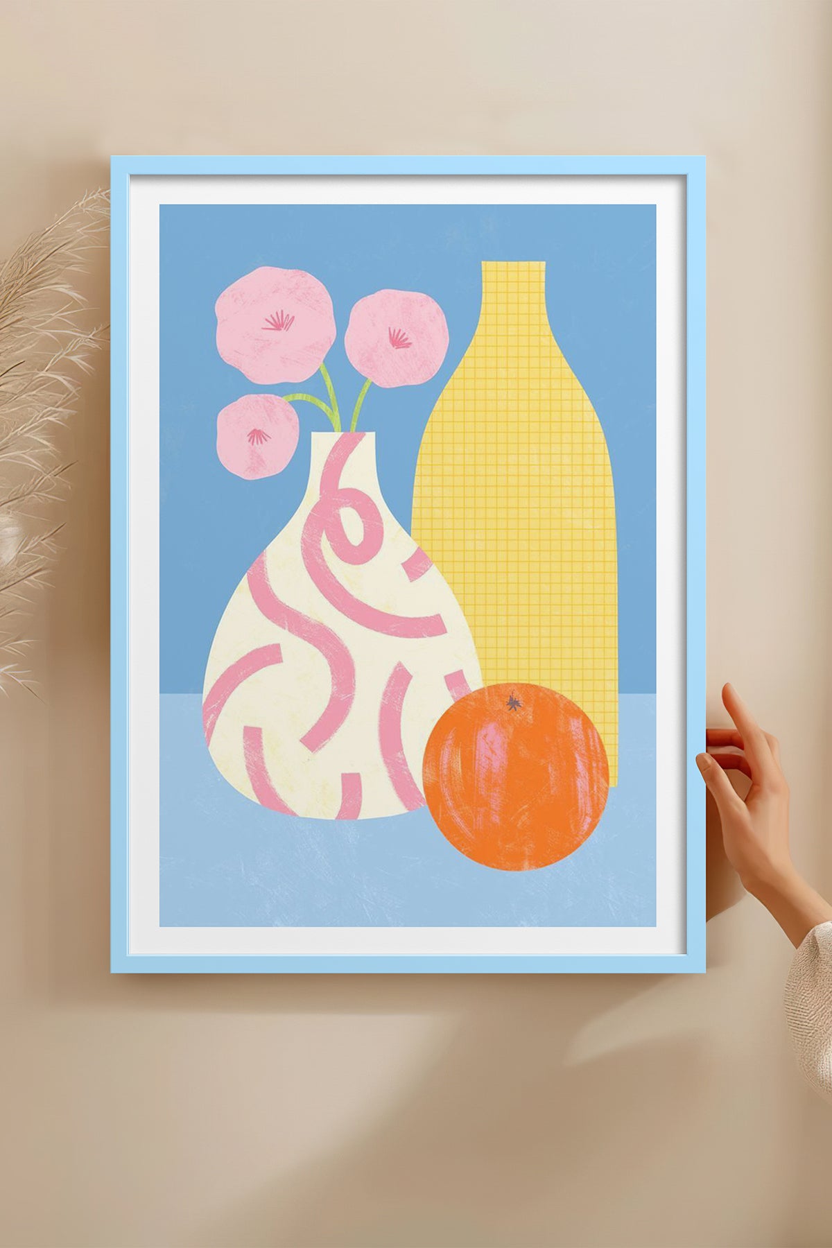 HOMEPACK Ahşap Çerçeveli Tablo Çerçeveli Poster Sanatsal Modern Duvar Dekoru TK-1419