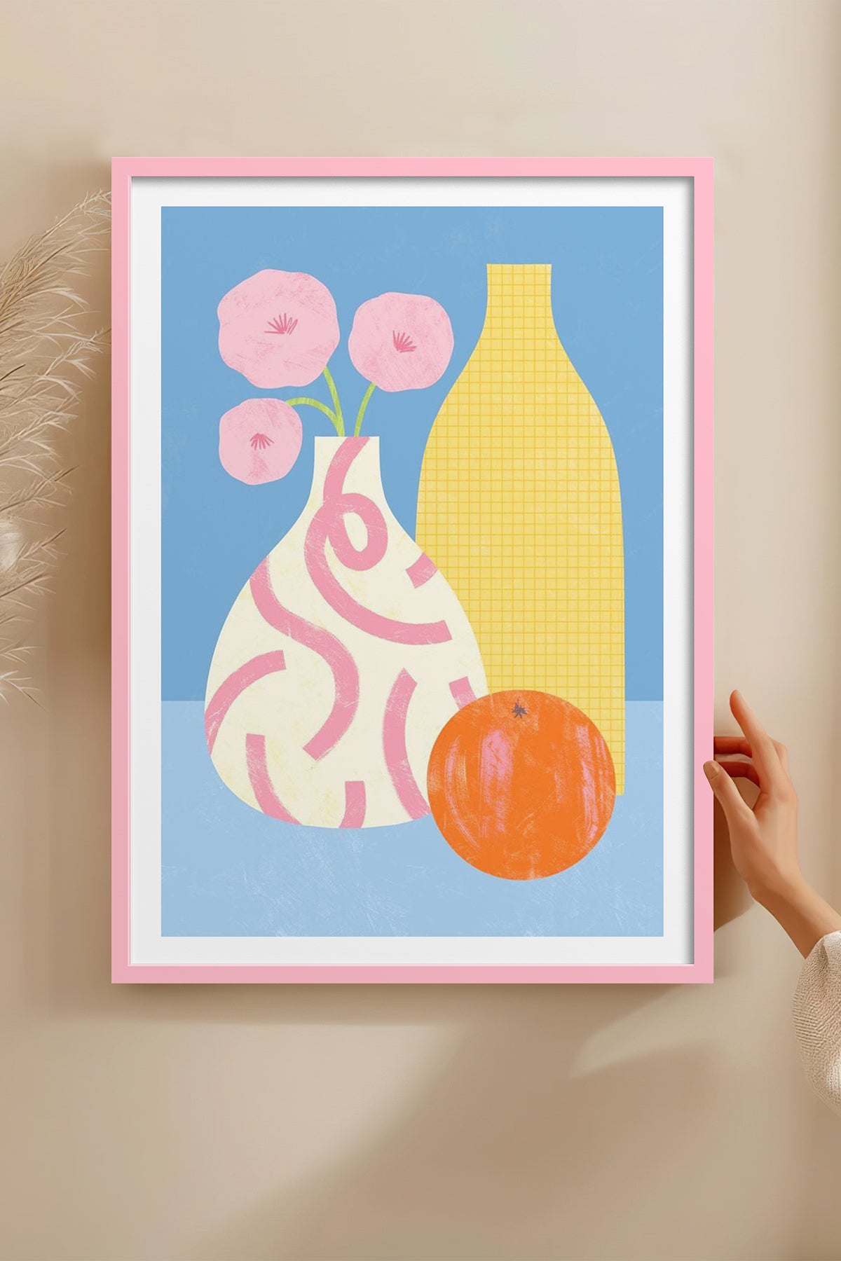 HOMEPACK Ahşap Çerçeveli Tablo Çerçeveli Poster Sanatsal Modern Duvar Dekoru TK-1419