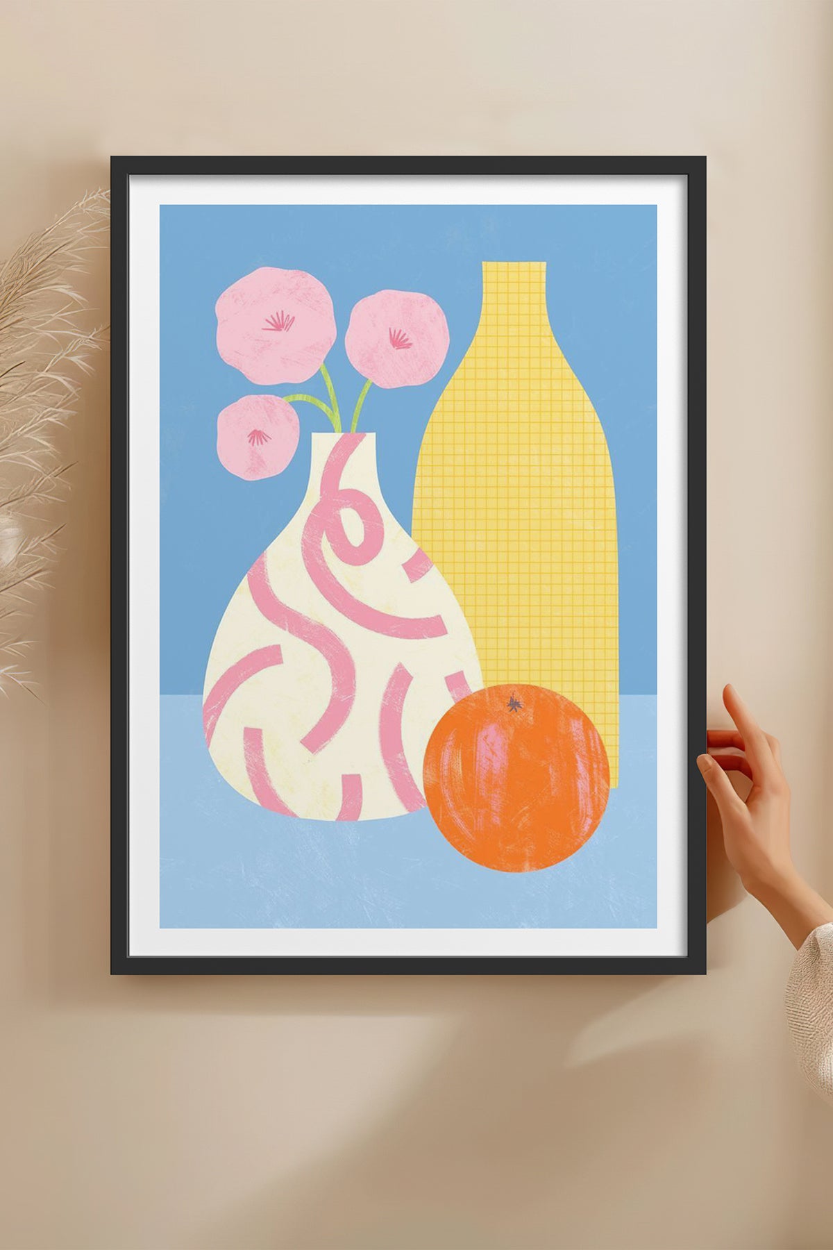 HOMEPACK Ahşap Çerçeveli Tablo Çerçeveli Poster Sanatsal Modern Duvar Dekoru TK-1419