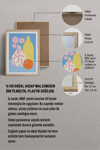 HOMEPACK Ahşap Çerçeveli Tablo Çerçeveli Poster Sanatsal Modern Duvar Dekoru TK-1419