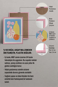 HOMEPACK Ahşap Çerçeveli Tablo Çerçeveli Poster Sanatsal Modern Duvar Dekoru TK-1419