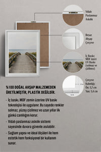 HOMEPACK Ahşap Çerçeveli Tablo Çerçeveli Poster Sanatsal Modern Duvar Dekoru TK-1422