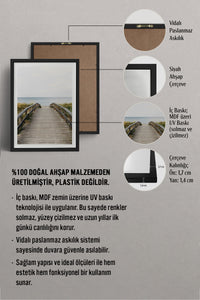 HOMEPACK Ahşap Çerçeveli Tablo Çerçeveli Poster Sanatsal Modern Duvar Dekoru TK-1422