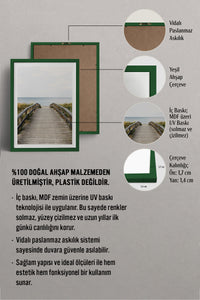 HOMEPACK Ahşap Çerçeveli Tablo Çerçeveli Poster Sanatsal Modern Duvar Dekoru TK-1422