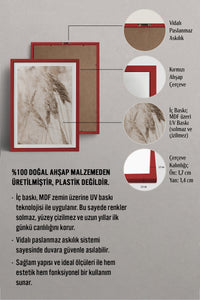 HOMEPACK Ahşap Çerçeveli Tablo Çerçeveli Poster Sanatsal Modern Duvar Dekoru TK-1424