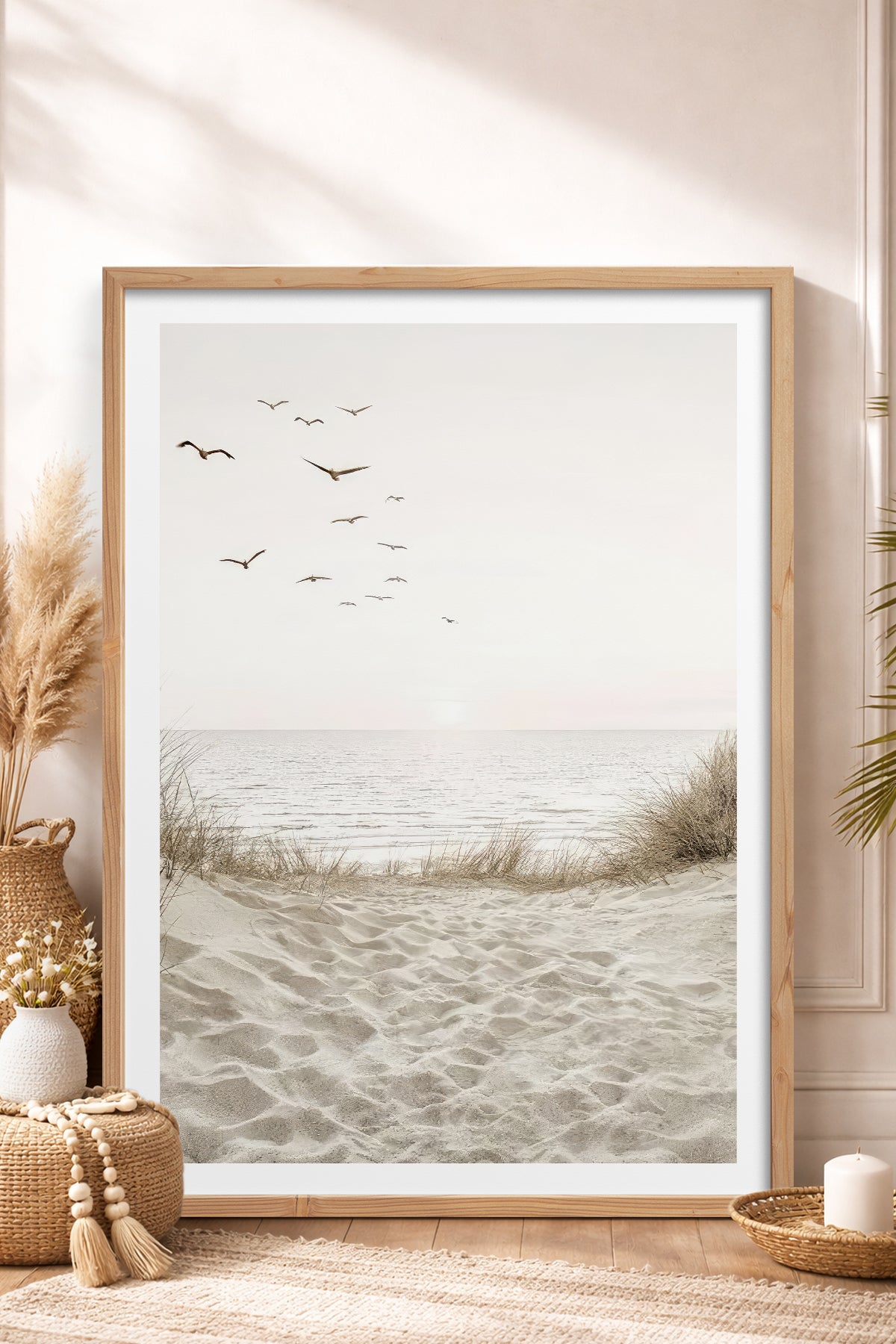 HOMEPACK Ahşap Çerçeveli Tablo Çerçeveli Poster Sanatsal Modern Duvar Dekoru TK-1426