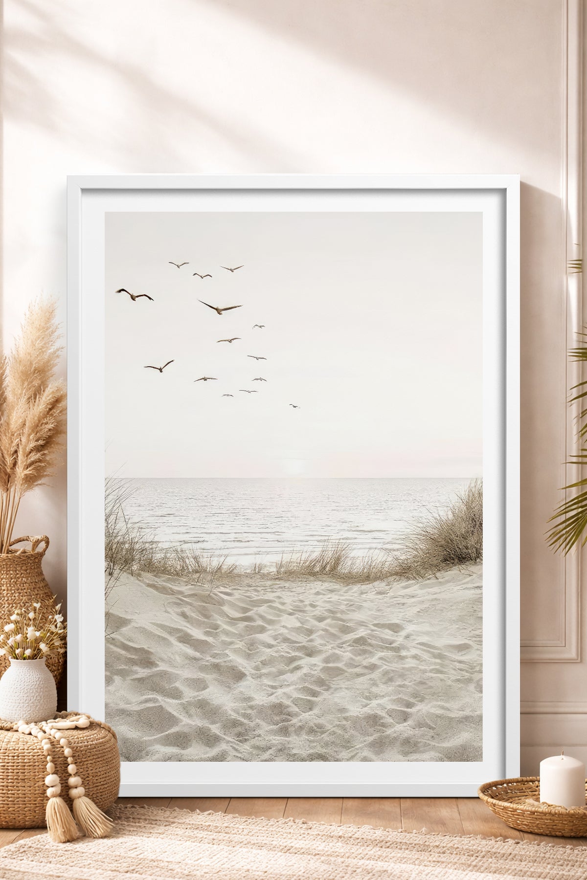 HOMEPACK Ahşap Çerçeveli Tablo Çerçeveli Poster Sanatsal Modern Duvar Dekoru TK-1426