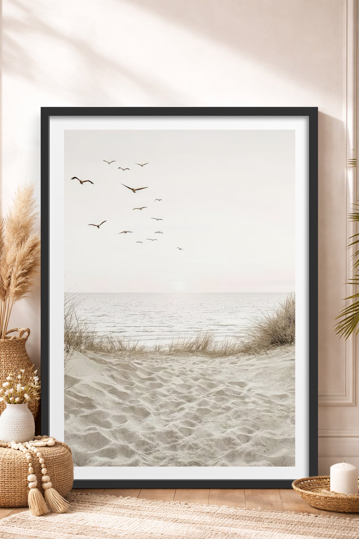 HOMEPACK Ahşap Çerçeveli Tablo Çerçeveli Poster Sanatsal Modern Duvar Dekoru TK-1426