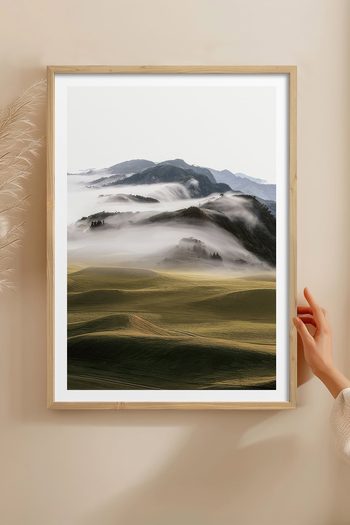 HOMEPACK Ahşap Çerçeveli Tablo Çerçeveli Poster Sanatsal Modern Duvar Dekoru TK-1428