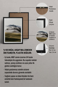 HOMEPACK Ahşap Çerçeveli Tablo Çerçeveli Poster Sanatsal Modern Duvar Dekoru TK-1428