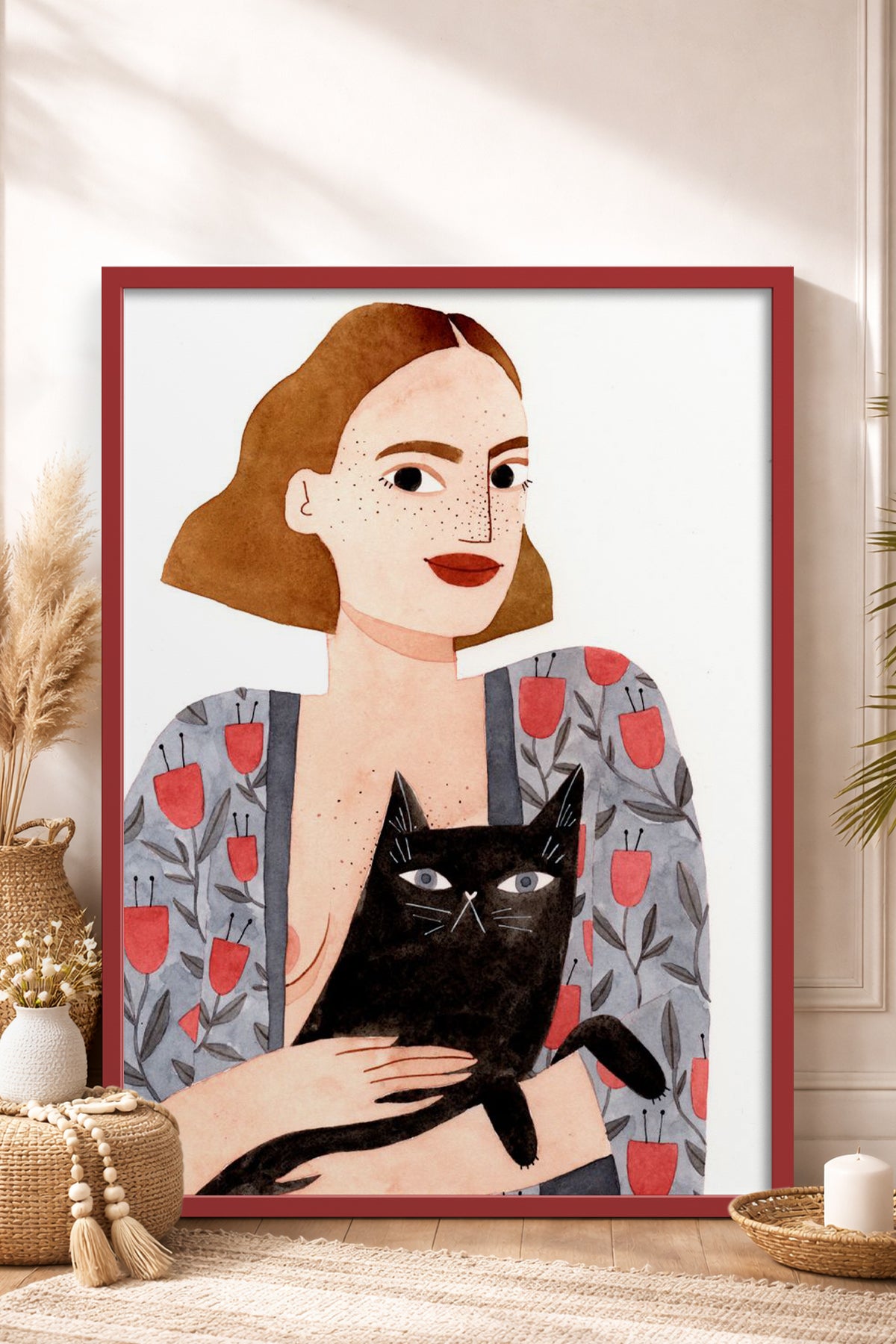 HOMEPACK Ahşap Çerçeveli Tablo Çerçeveli Poster Sanatsal Modern Duvar Dekoru TK-1429