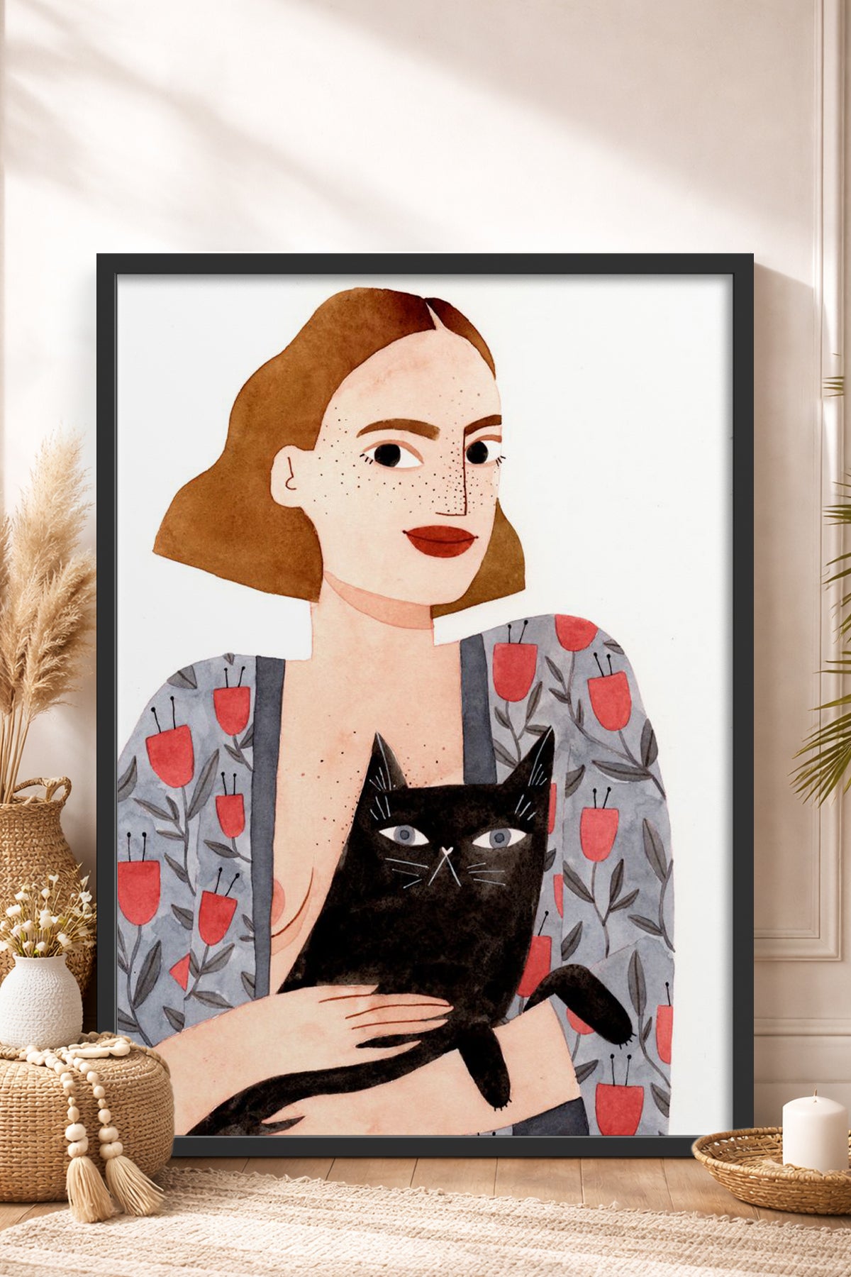 HOMEPACK Ahşap Çerçeveli Tablo Çerçeveli Poster Sanatsal Modern Duvar Dekoru TK-1429
