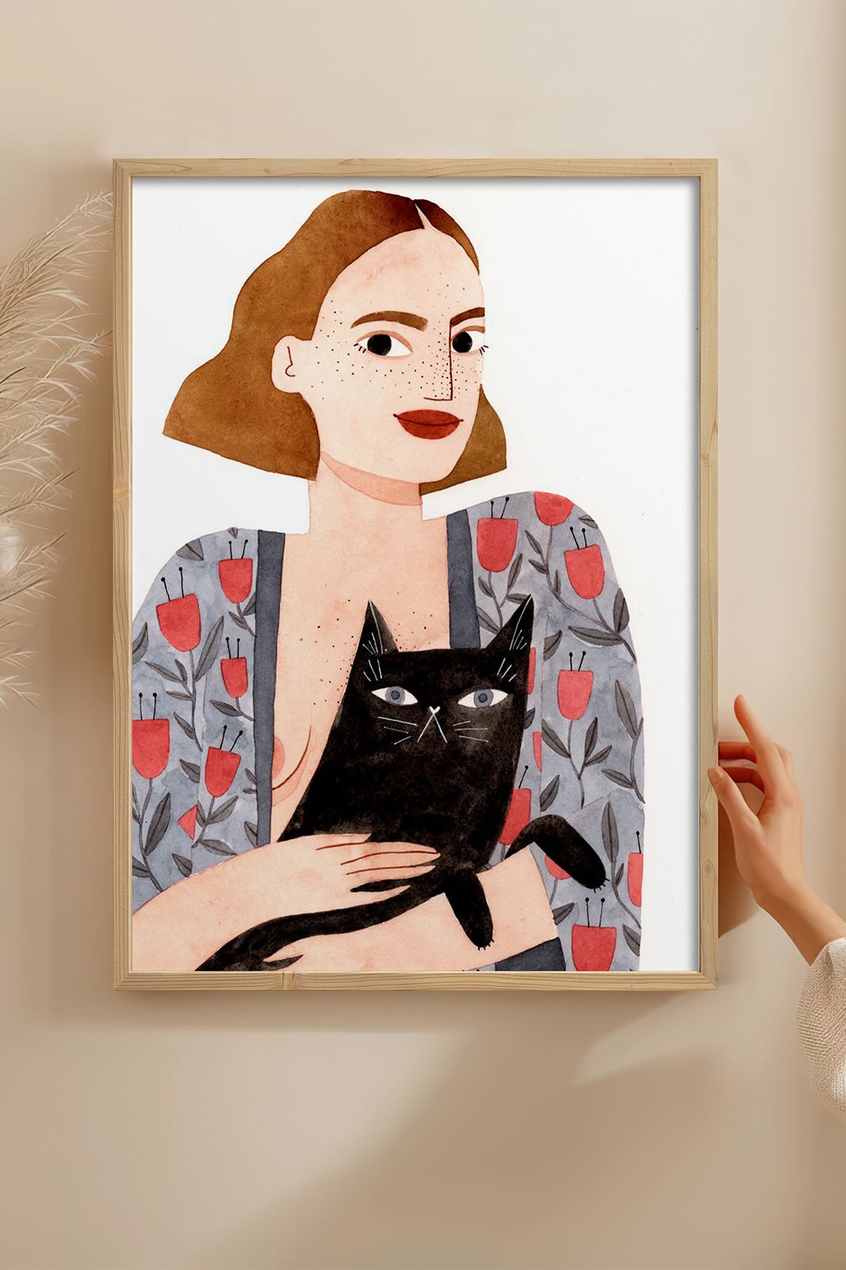 HOMEPACK Ahşap Çerçeveli Tablo Çerçeveli Poster Sanatsal Modern Duvar Dekoru TK-1429