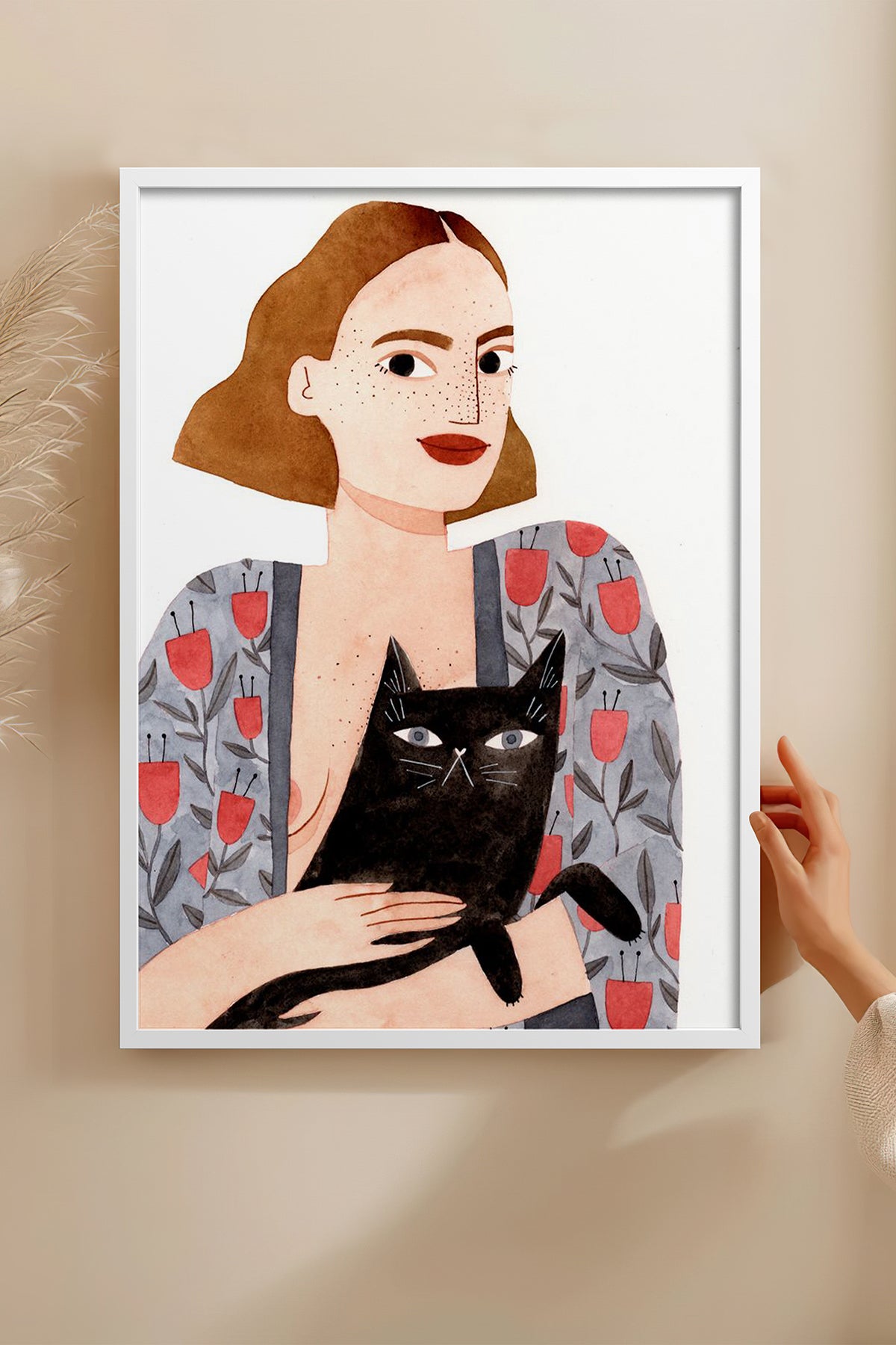 HOMEPACK Ahşap Çerçeveli Tablo Çerçeveli Poster Sanatsal Modern Duvar Dekoru TK-1429