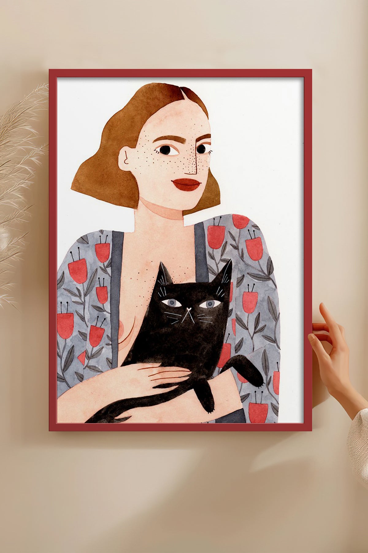 HOMEPACK Ahşap Çerçeveli Tablo Çerçeveli Poster Sanatsal Modern Duvar Dekoru TK-1429