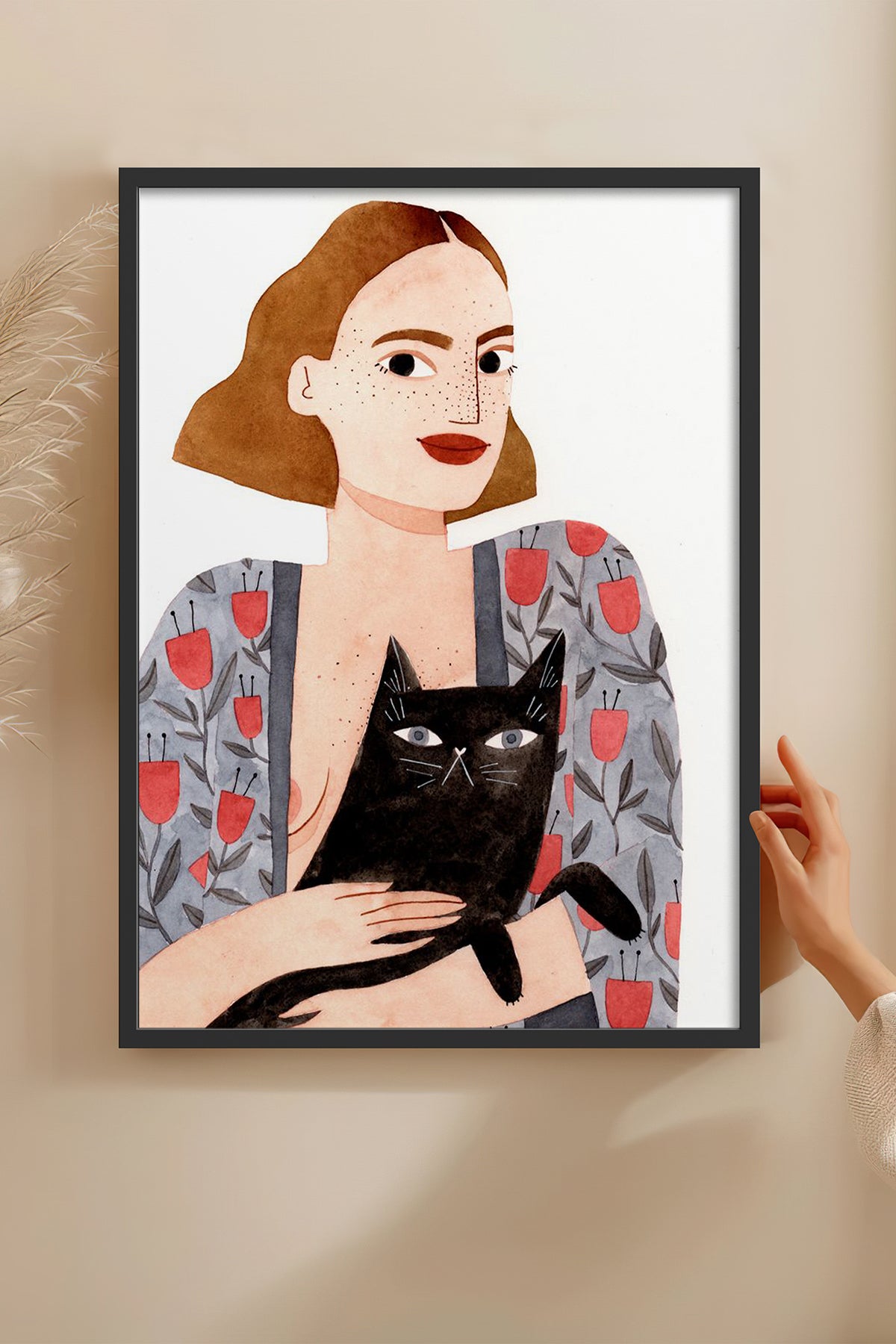 HOMEPACK Ahşap Çerçeveli Tablo Çerçeveli Poster Sanatsal Modern Duvar Dekoru TK-1429