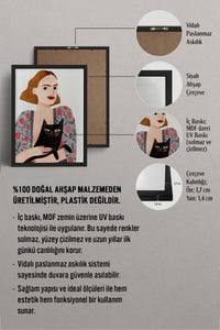 HOMEPACK Ahşap Çerçeveli Tablo Çerçeveli Poster Sanatsal Modern Duvar Dekoru TK-1429