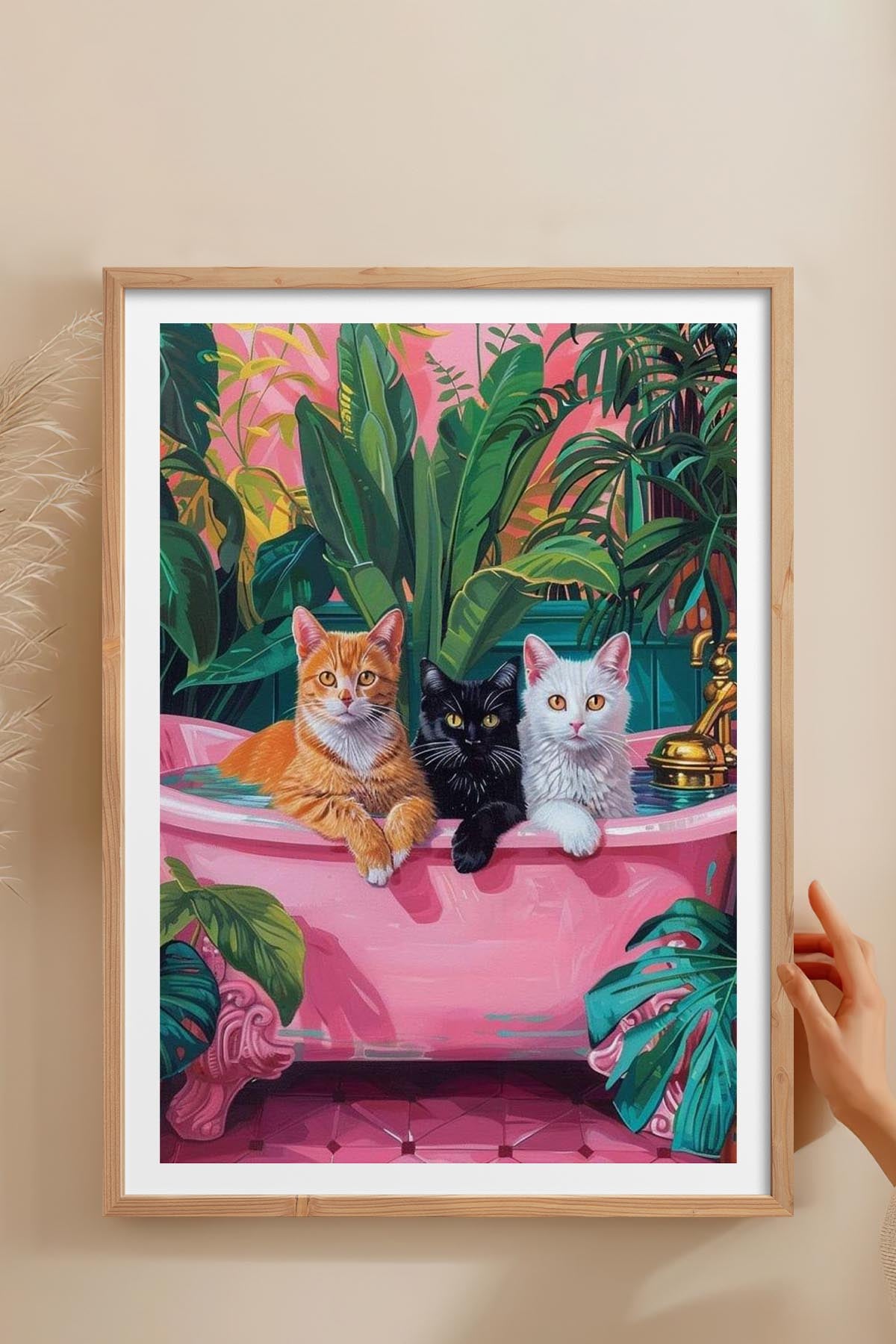 HOMEPACK Ahşap Çerçeveli Tablo Çerçeveli Poster Sanatsal Modern Duvar Dekoru TK-729