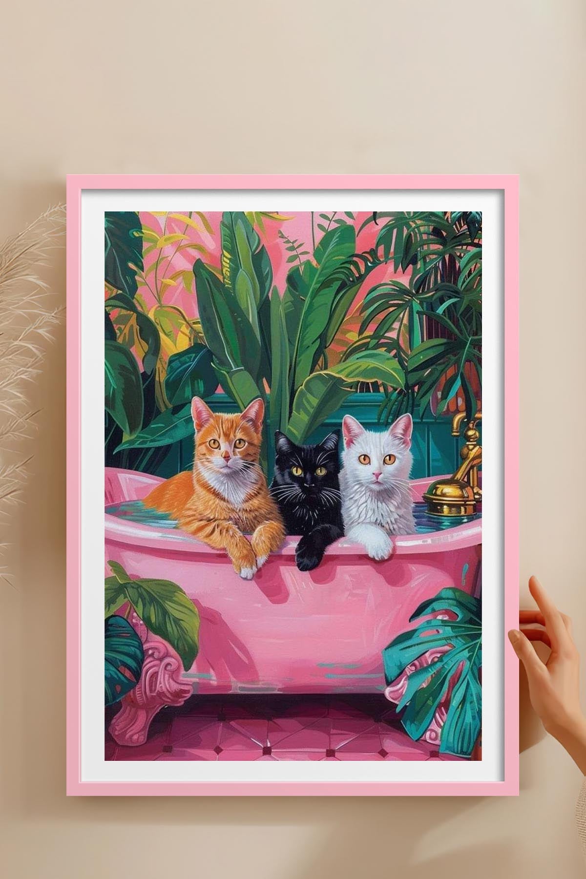 HOMEPACK Ahşap Çerçeveli Tablo Çerçeveli Poster Sanatsal Modern Duvar Dekoru TK-729