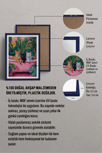 HOMEPACK Ahşap Çerçeveli Tablo Çerçeveli Poster Sanatsal Modern Duvar Dekoru TK-729