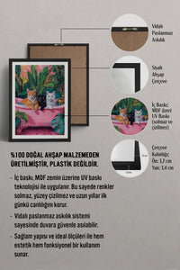HOMEPACK Ahşap Çerçeveli Tablo Çerçeveli Poster Sanatsal Modern Duvar Dekoru TK-729