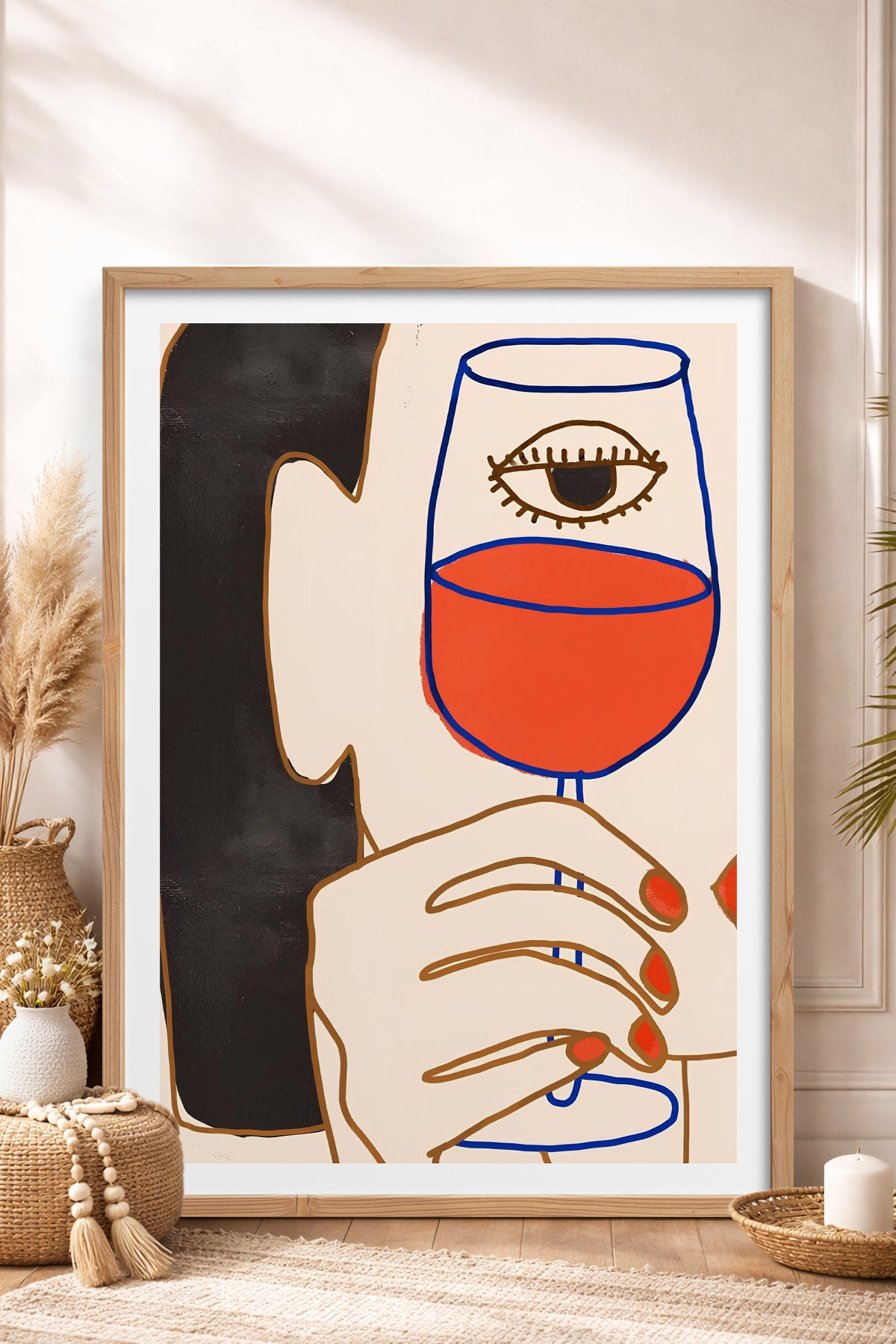 HOMEPACK Ahşap Çerçeveli Tablo Çerçeveli Poster Sanatsal Modern Duvar Dekoru TK-731