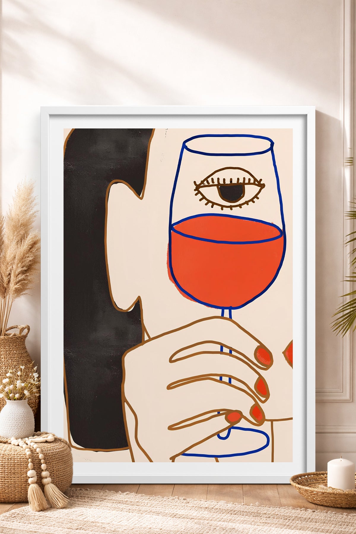 HOMEPACK Ahşap Çerçeveli Tablo Çerçeveli Poster Sanatsal Modern Duvar Dekoru TK-731