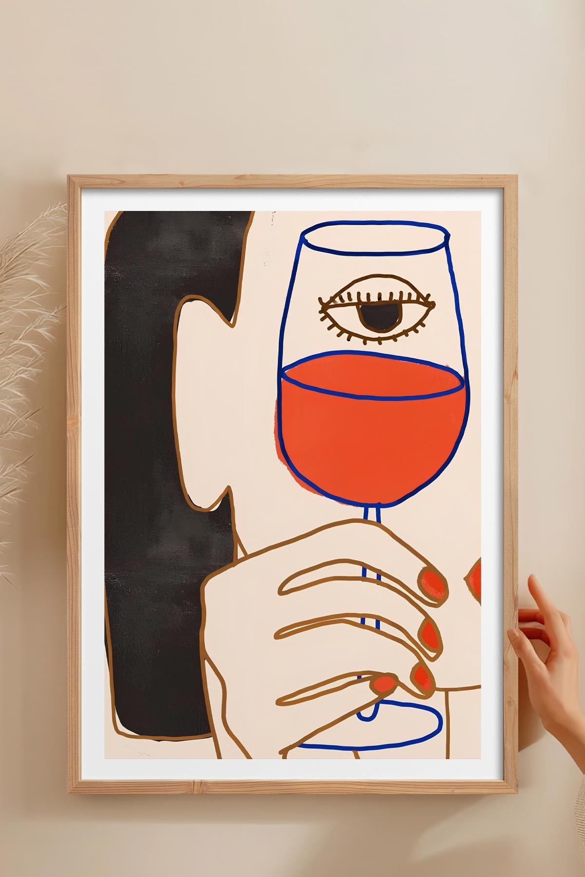 HOMEPACK Ahşap Çerçeveli Tablo Çerçeveli Poster Sanatsal Modern Duvar Dekoru TK-731
