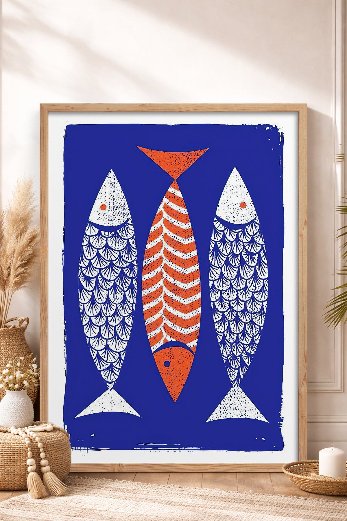 HOMEPACK Ahşap Çerçeveli Tablo Çerçeveli Poster Sanatsal Modern Duvar Dekoru TK-732