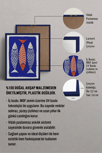 HOMEPACK Ahşap Çerçeveli Tablo Çerçeveli Poster Sanatsal Modern Duvar Dekoru TK-732
